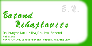 botond mihajlovits business card